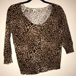 Delia's Cheetah Print Cardigan Sweater
